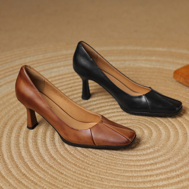 Marisol Square Toe Leather Pumps