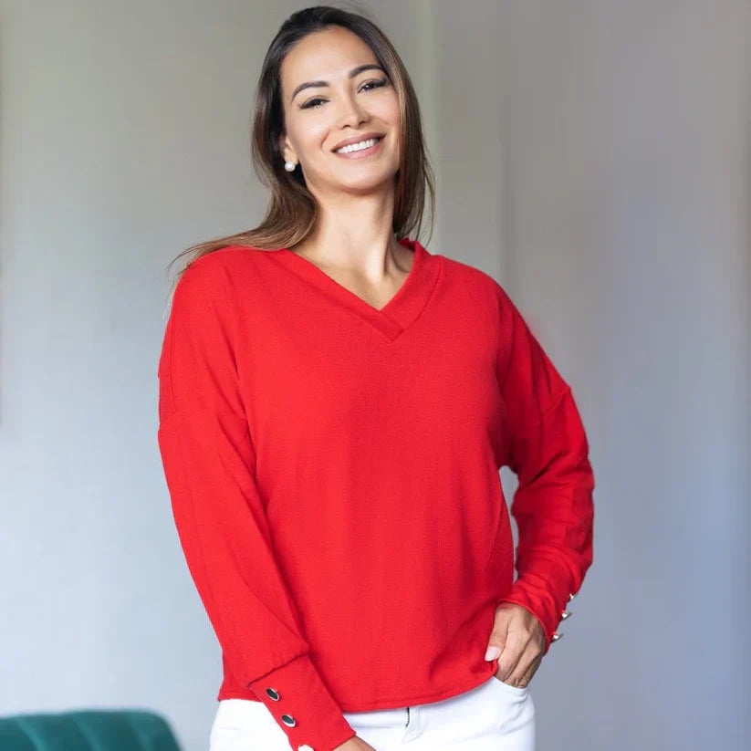 Chloe™ | Elegant V-Neck Sweater