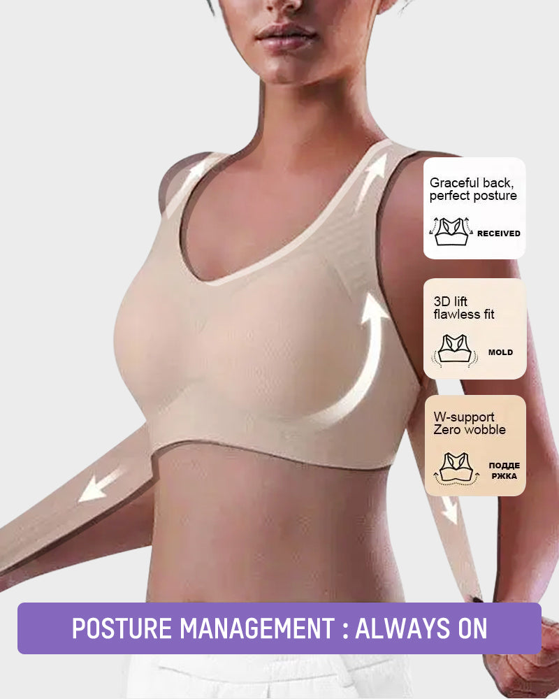 Posture-Correcting Racerback Wireless Support Bra