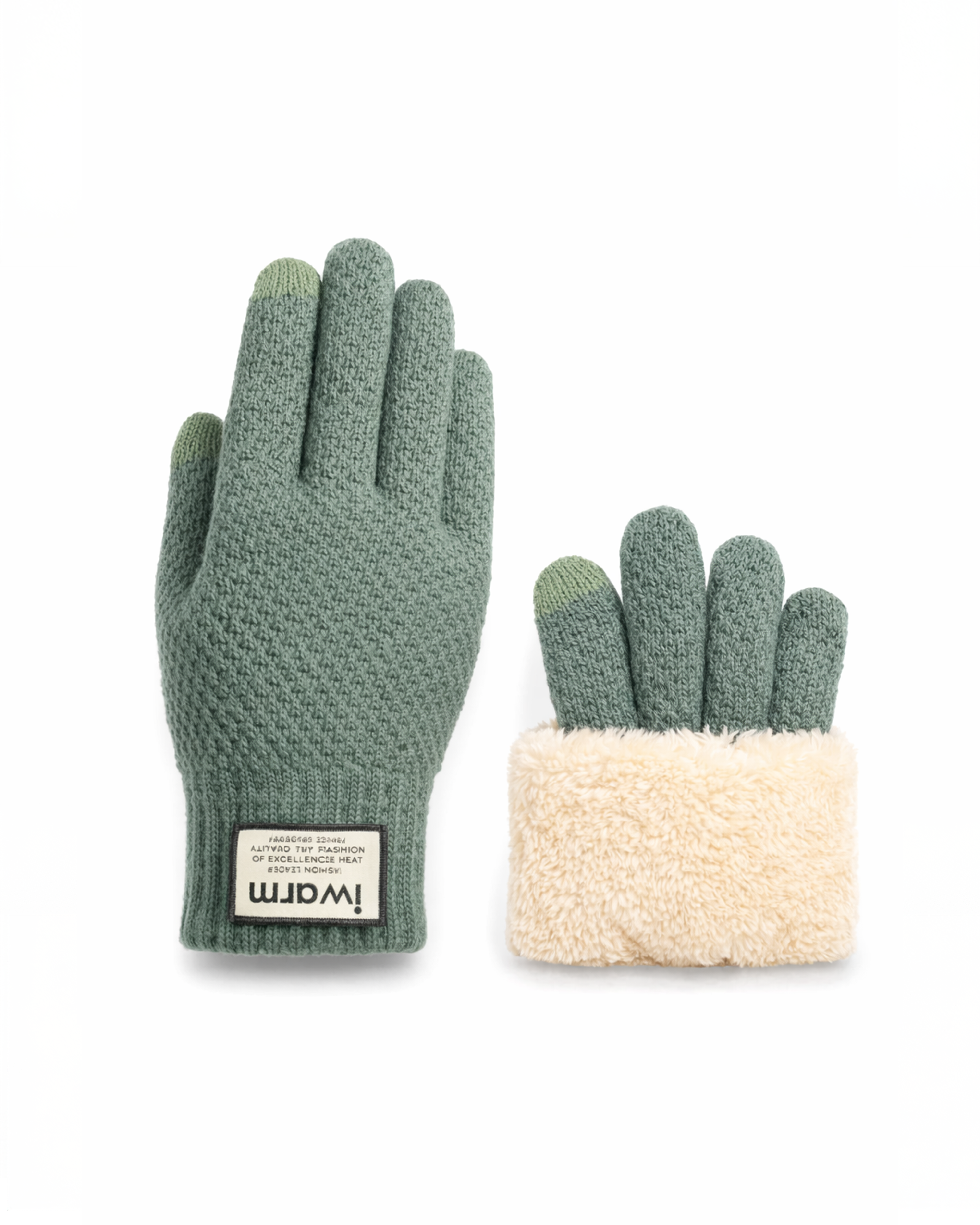 Thermal Wool Gloves – Fleece-Lined, Touchscreen Fingers