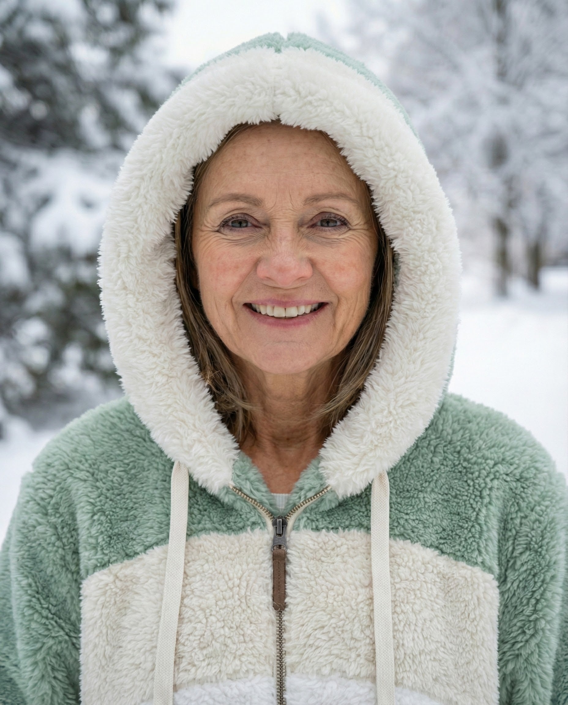 Cassandra™ | Hooded zip-front colorblock sherpa jacket