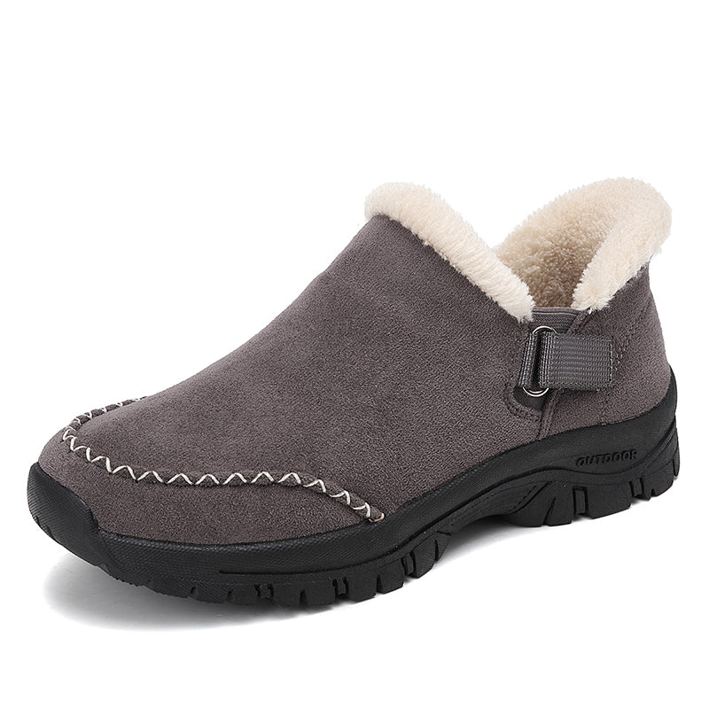 Elinor™ | Faux-suede fleece-lined strap ankle boots