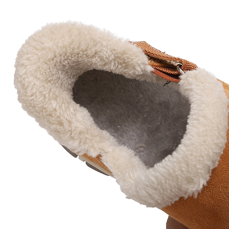 Elinor™ | Faux-suede fleece-lined strap ankle boots