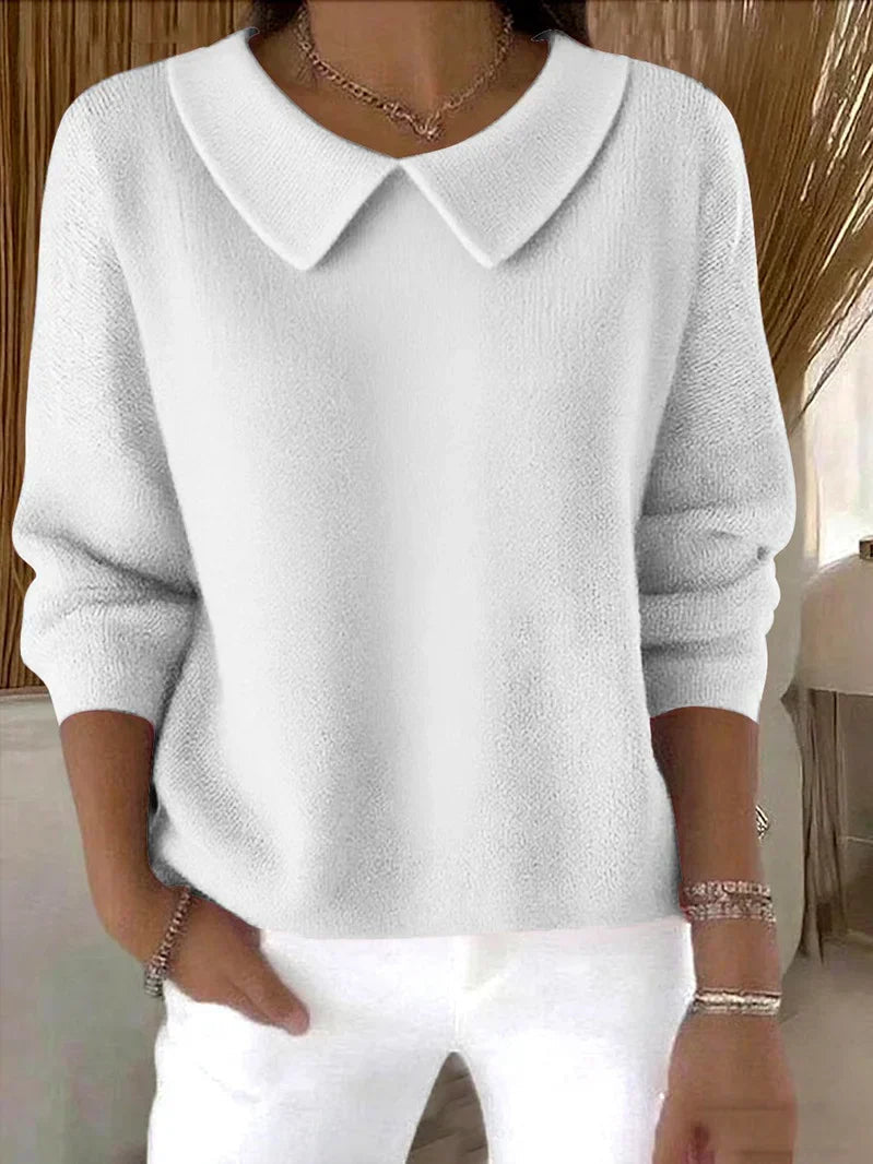 Edwina™ | Peter Pan collar relaxed knit sweater