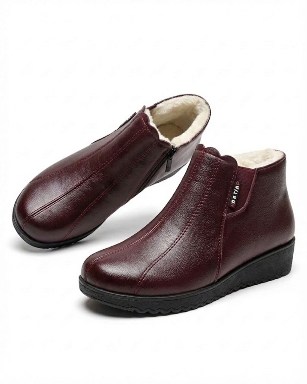 Maricela™ | Fleece-lined side-zip wedge ankle boots