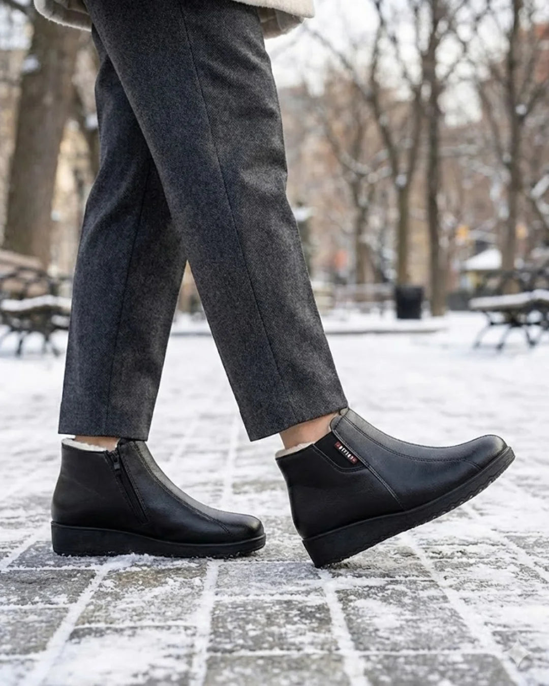 Maricela™ | Fleece-lined side-zip wedge ankle boots