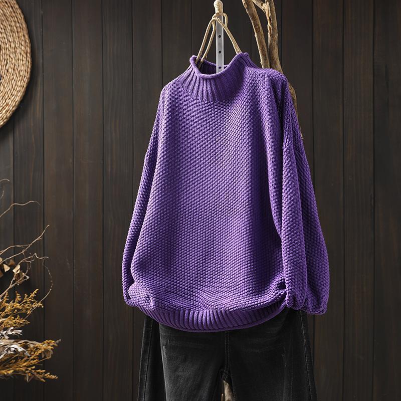 Jadya™ | Textured Wool High Collar Pullover
