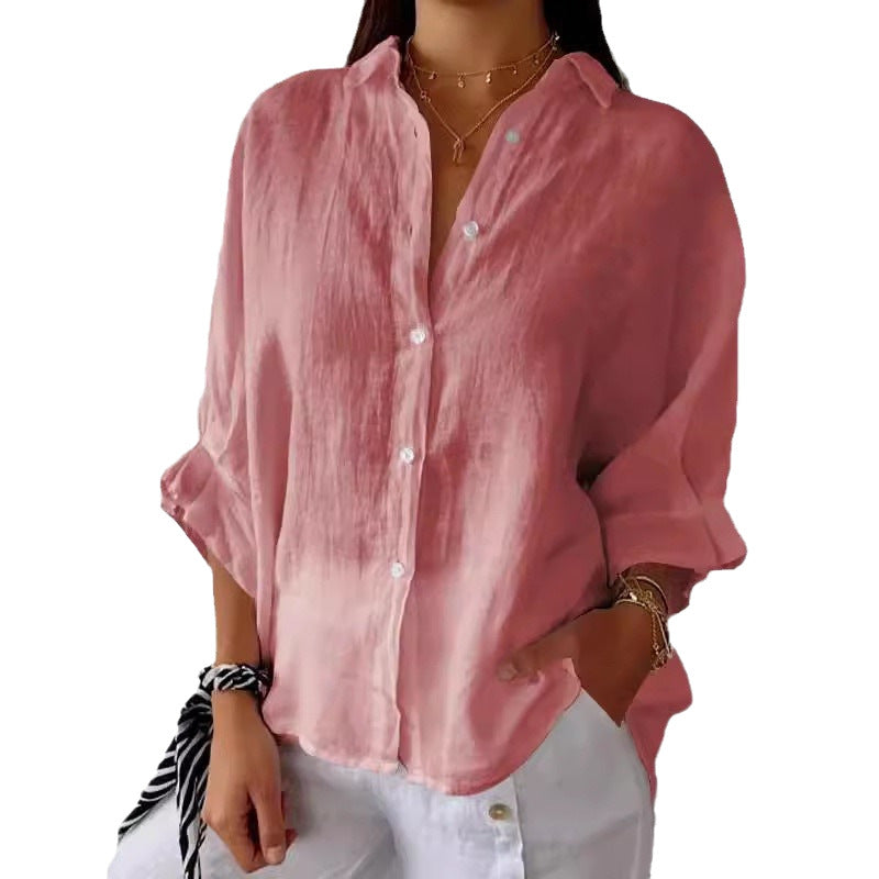 Button-Down Casual Linen Oversized Shirt