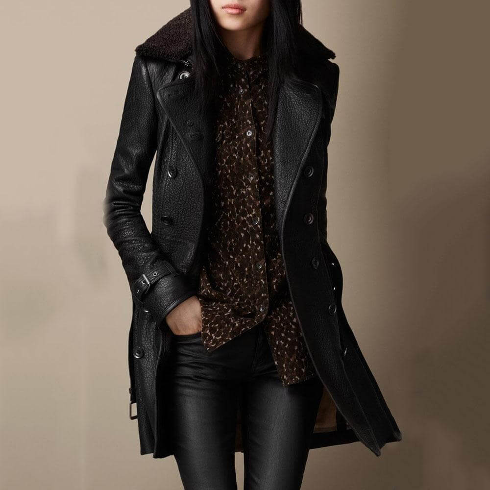 Kate™ | Luxurious Leather Coat