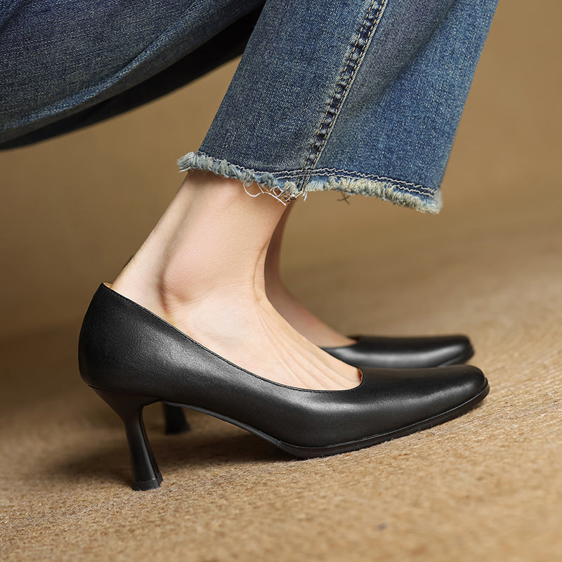Elviera Leather Heels