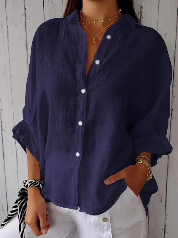 Button-Down Casual Linen Oversized Shirt