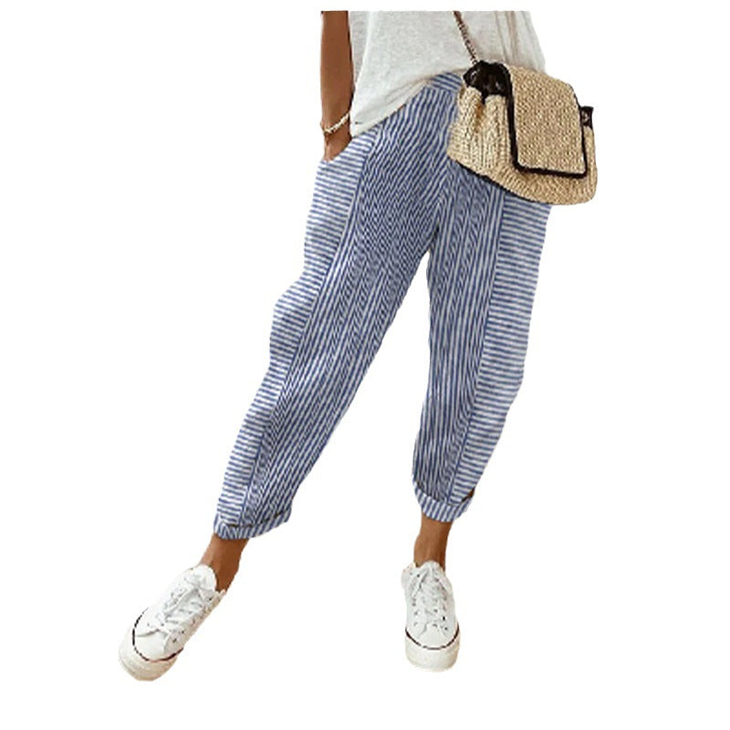 Retro Floral Print Short-Sleeve Pants