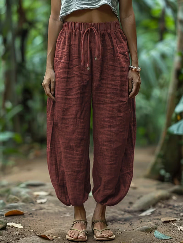 Boho Drawstring Waist Harem Pants