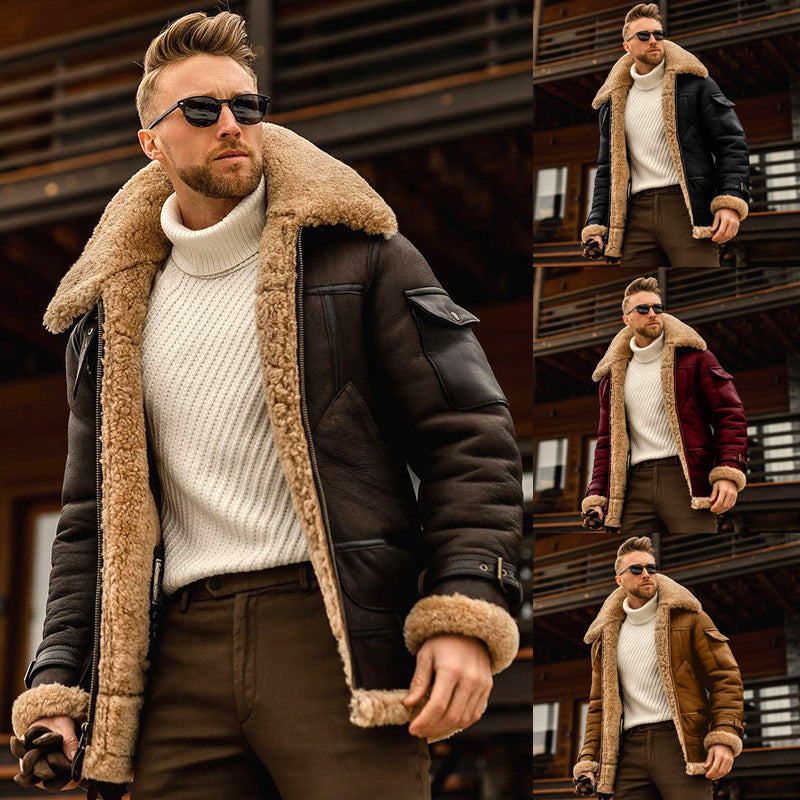 John™ | Shearling-lined leather aviator jacket