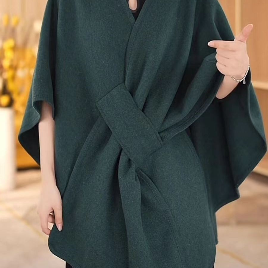 Maritza™ | Cozy Knitted Shawl with Fur Collar