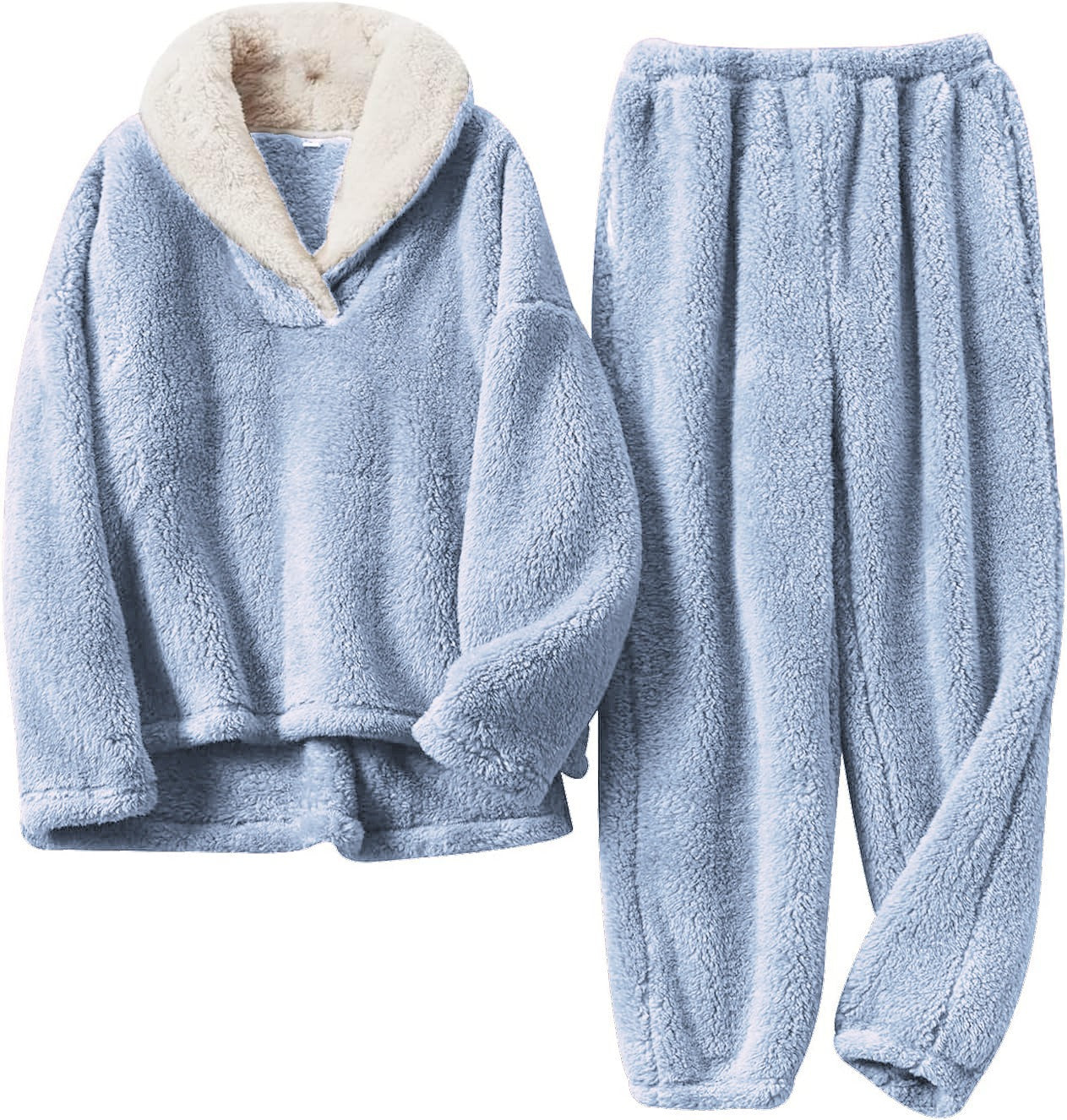 Tiny™ | Sherpa-collar fleece loungewear set