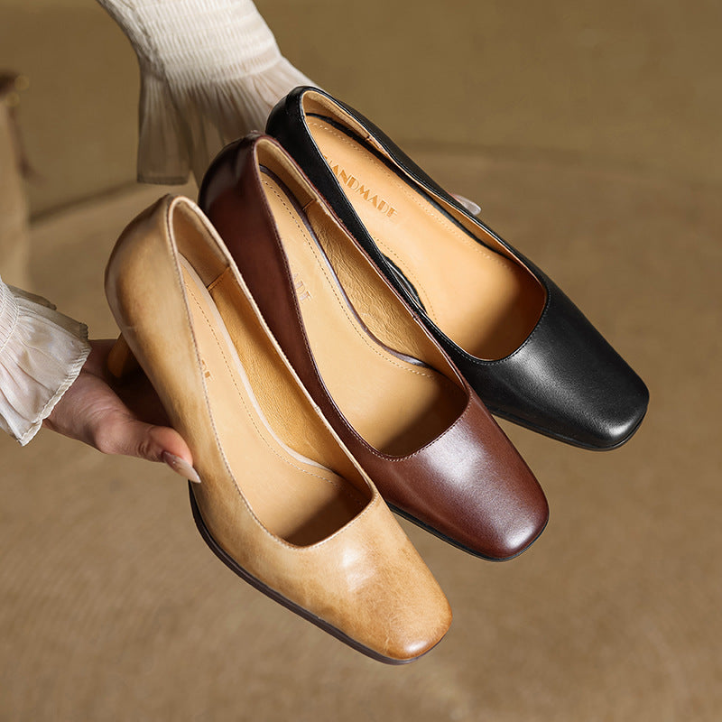 Elviera Leather Heels