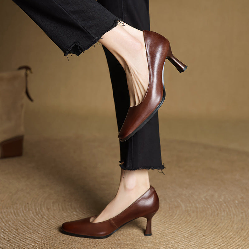 Elviera Leather Heels