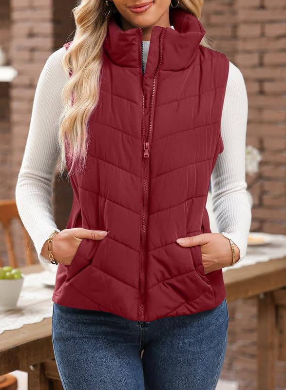 Ella™ | Quilted zip-up stand-collar puffer vest
