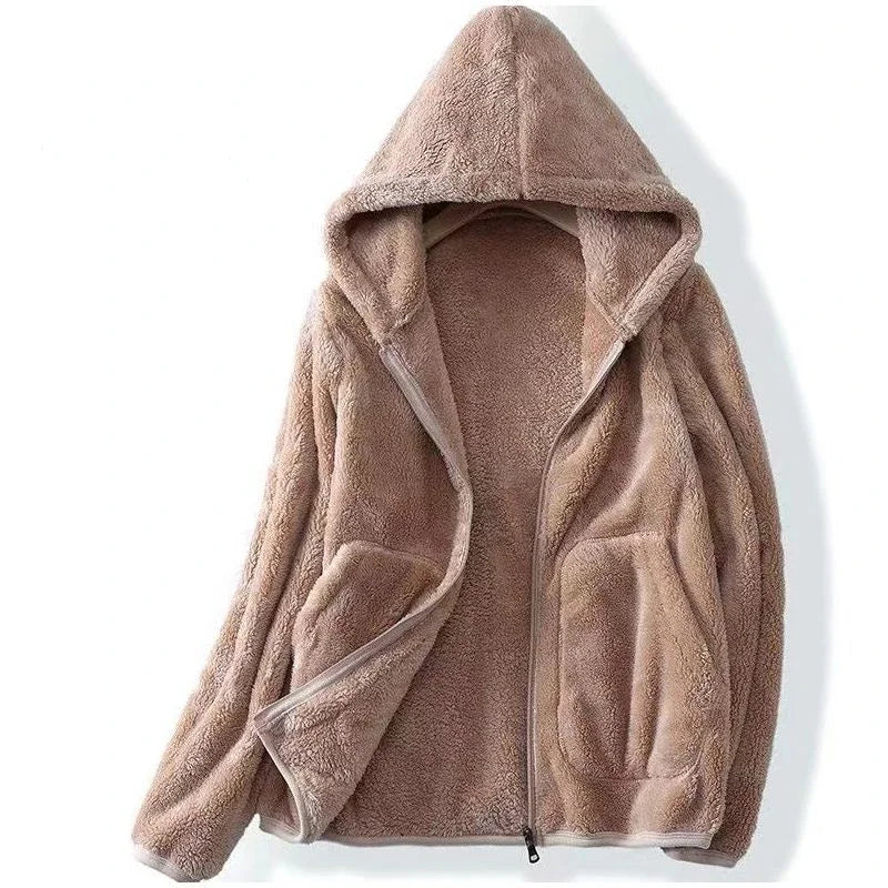 Francesca™ | Teddy fleece hooded zip jacket
