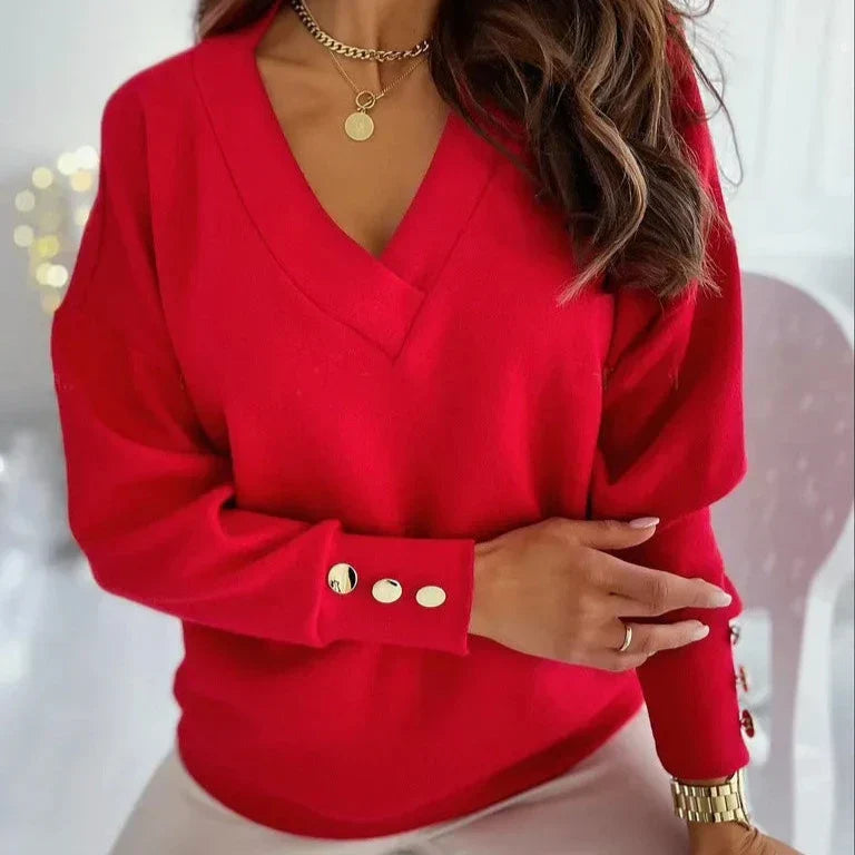 Chloe™ | Elegant V-Neck Sweater
