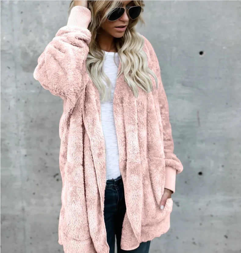 Evie™ | Plush Open-Front Teddy Cardigan