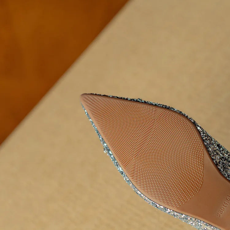 Gloria™ | Elegant Glitter Heels