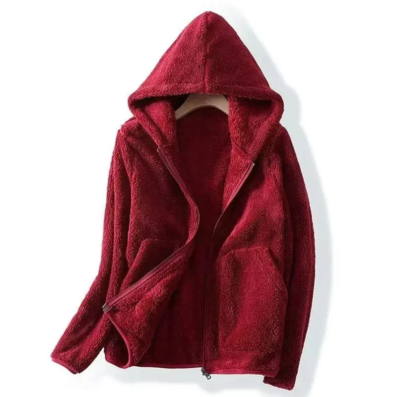 Francesca™ | Teddy fleece hooded zip jacket