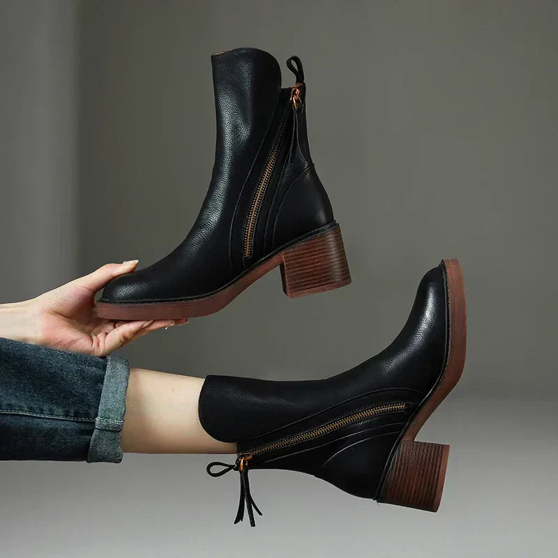 Tresa™ | Elegant Leather Ankle Boots