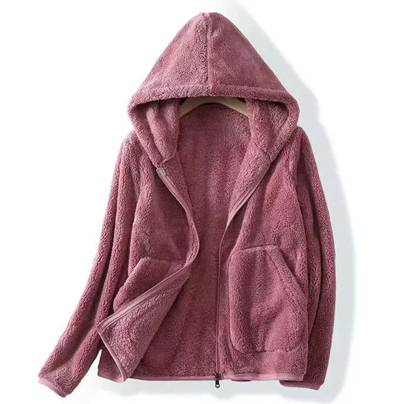 Francesca™ | Teddy fleece hooded zip jacket