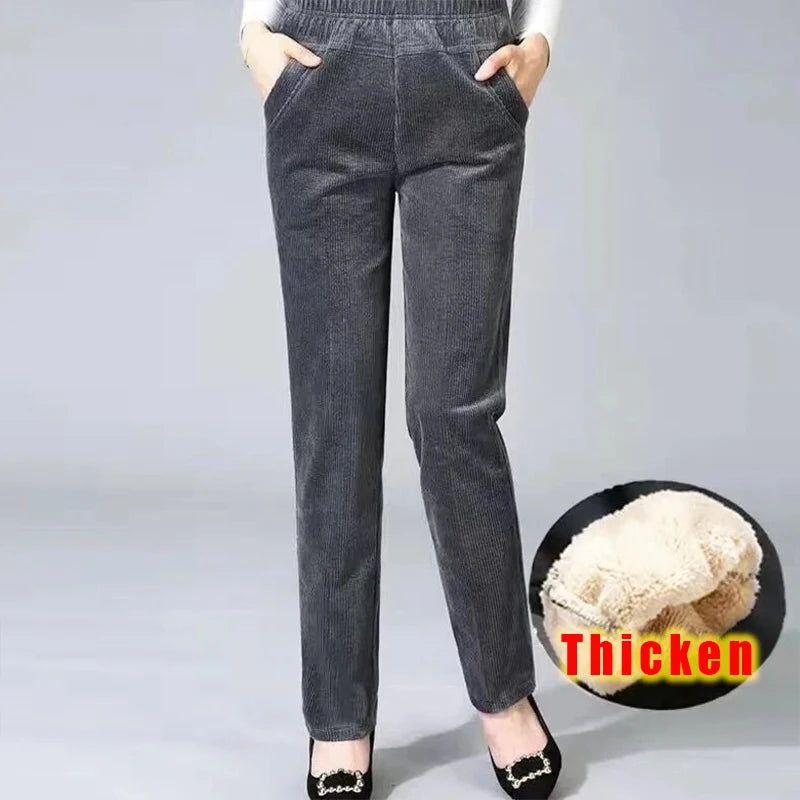 Emiliana™ | Thick Fleece-Lined Corduroy Straight Pants