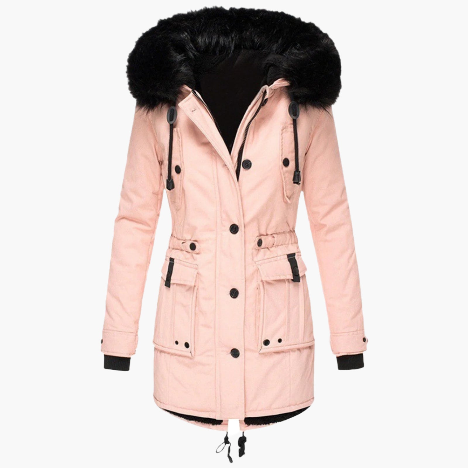 Insulated Faux-Fur Hooded Slim-Fit Parka Jacket
