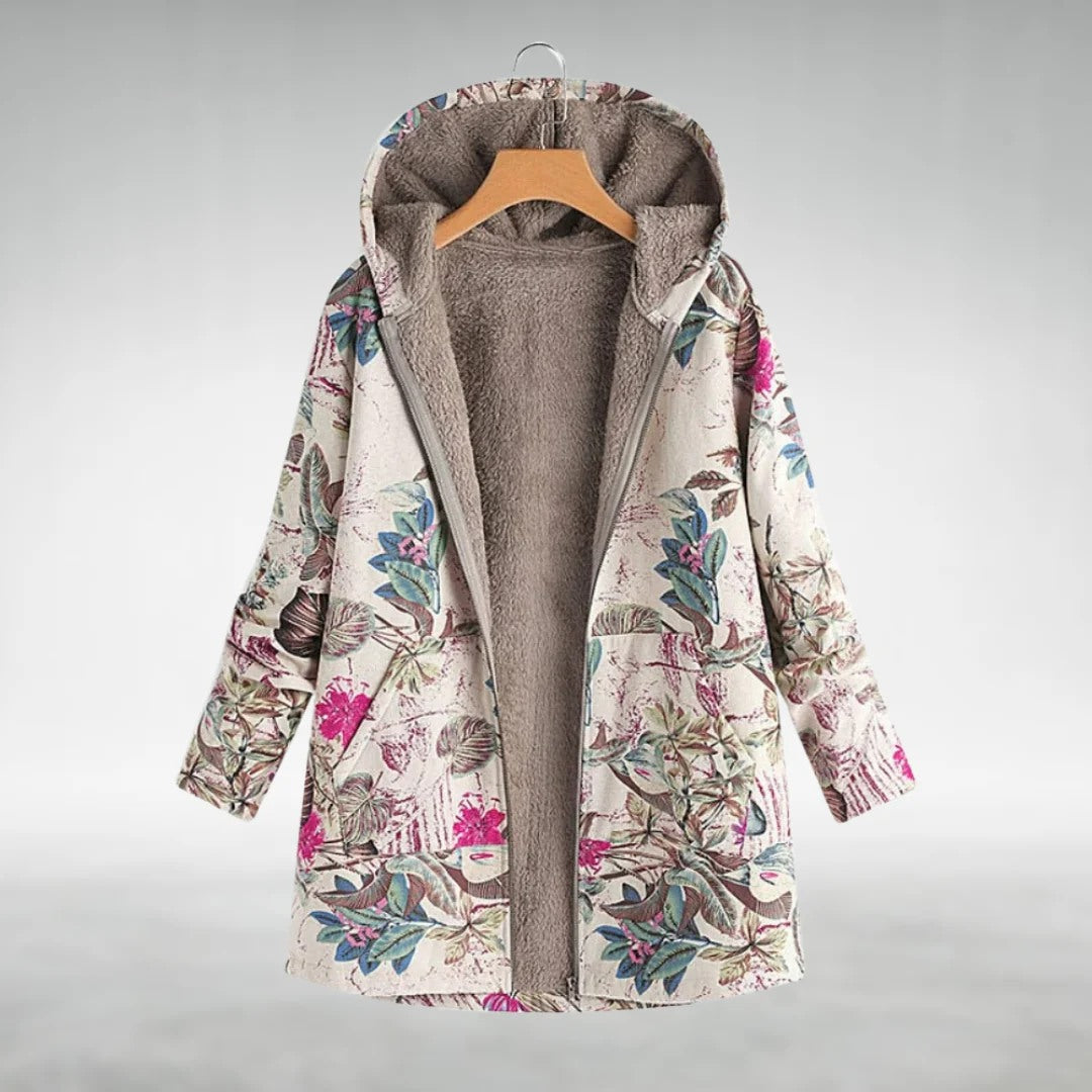 Jannah™ | Floral-Print Sherpa-Lined Hooded Coat