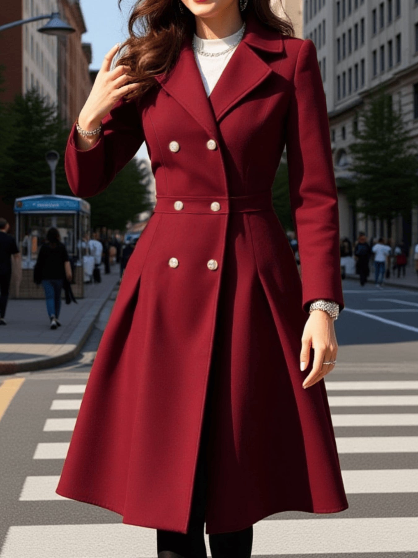 Suzette™ | Double-Breasted Fit-and-Flare Coat