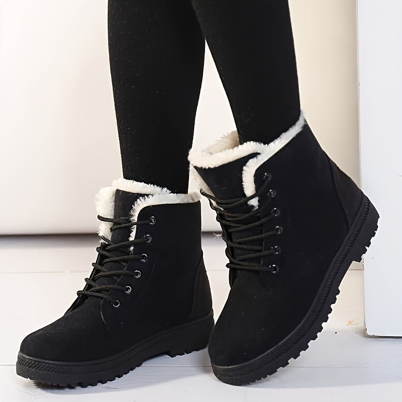 Loretta™ | Lace-Up Fleece-Lined Winter Ankle Boots