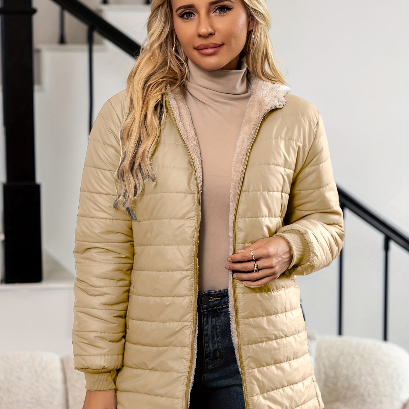 Sophia™ | Sherpa-Lined Quilted Puffer Jacket