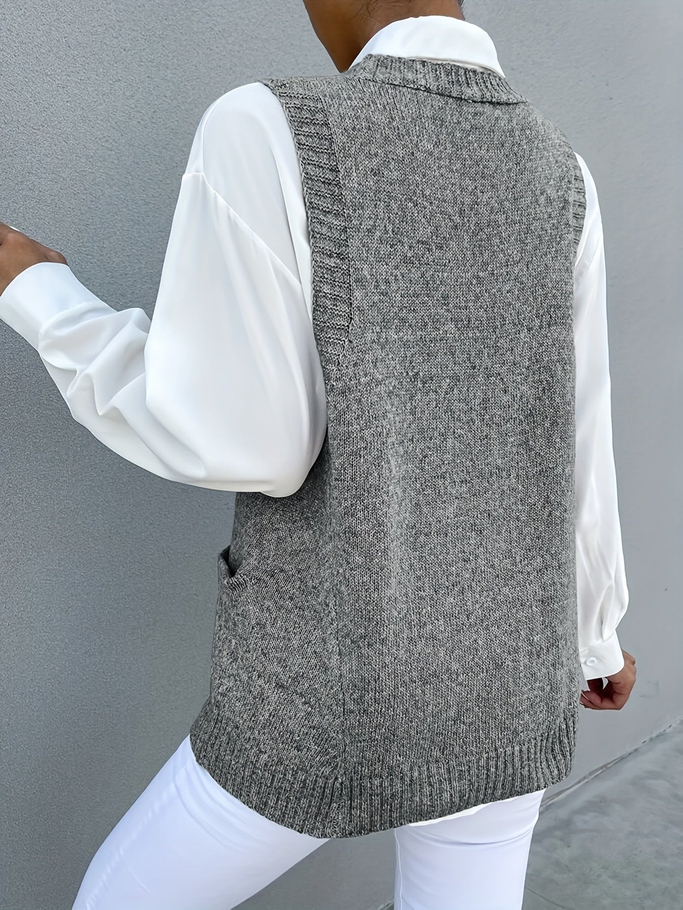 Melissa™ | Double-Fleece V-Neck sweater vest