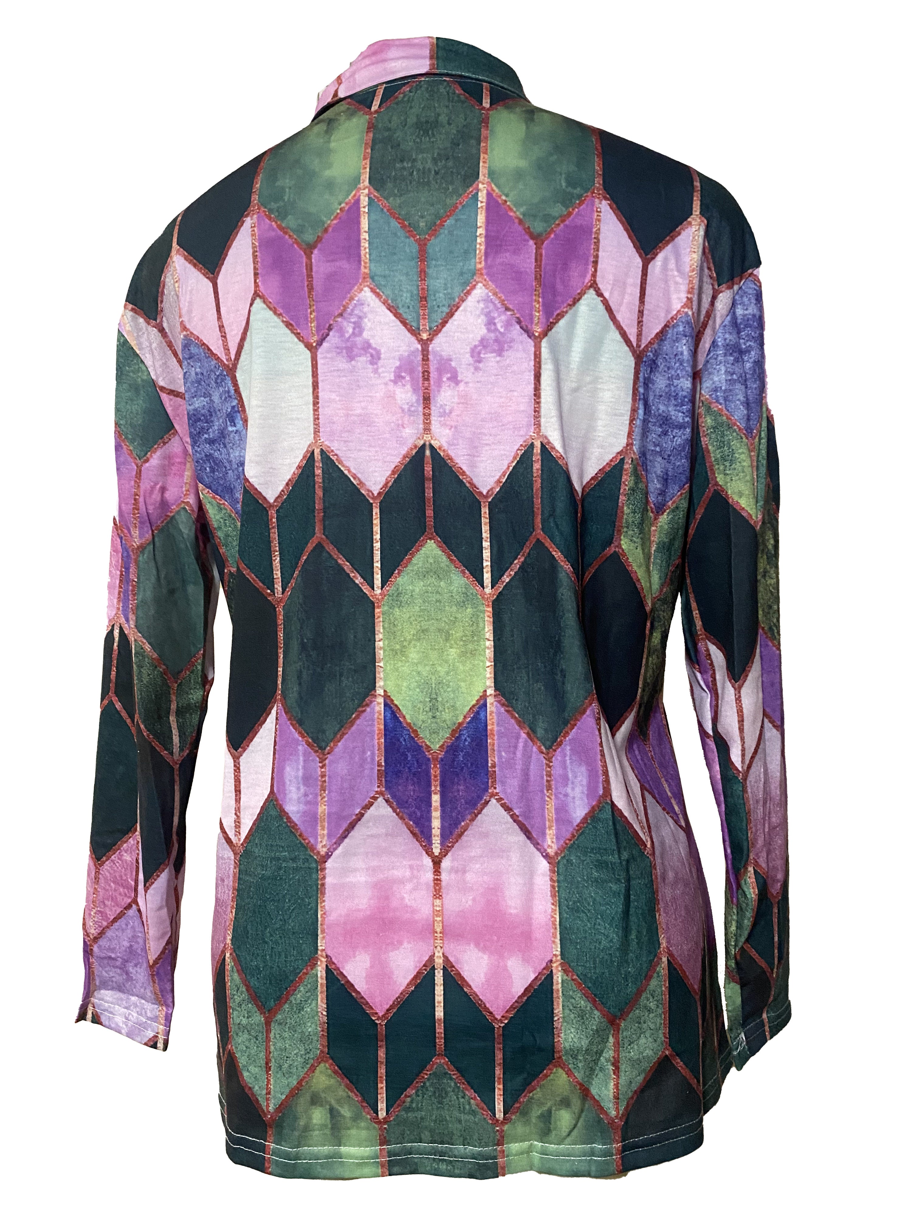 Laurence™ | Elegant Geometric Zip Shirt