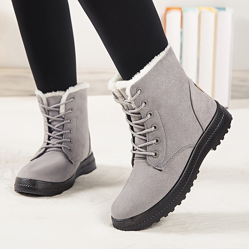 Marietta™ | Lace-Up Fleece-Lined Winter Ankle Boots