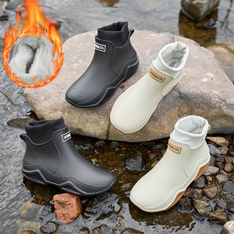 Rainy™ | Plush-lined rubber lug-sole ankle rain boots