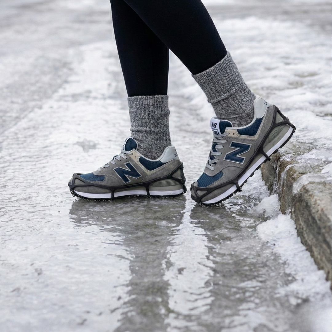 Stretch-fit traction ice cleats boot grips