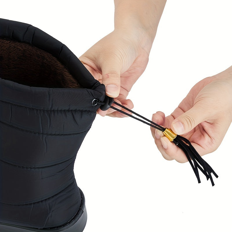 Calanthe™ | Quilted tassel-drawstring mid-calf winter boots