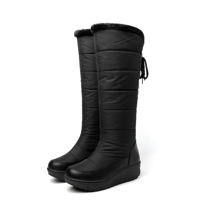 Caroline™ | Quilted faux-fur cuff knee-high snow boots
