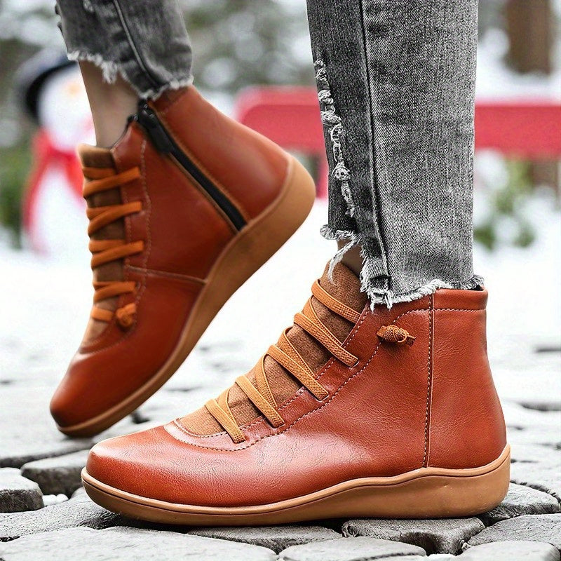 Anatolia™ | Leather-and-suede lace-up high-top ankle boots