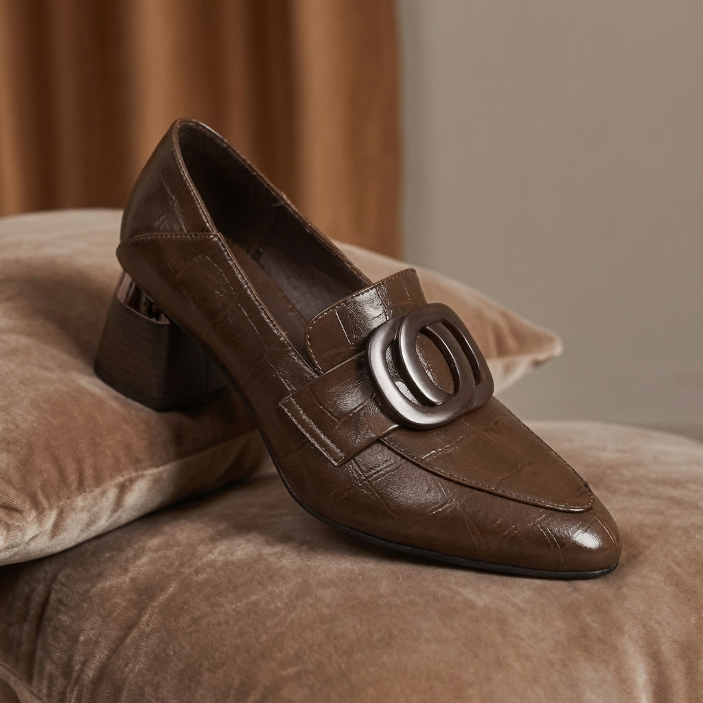 Valora Leather Moccasin Heels