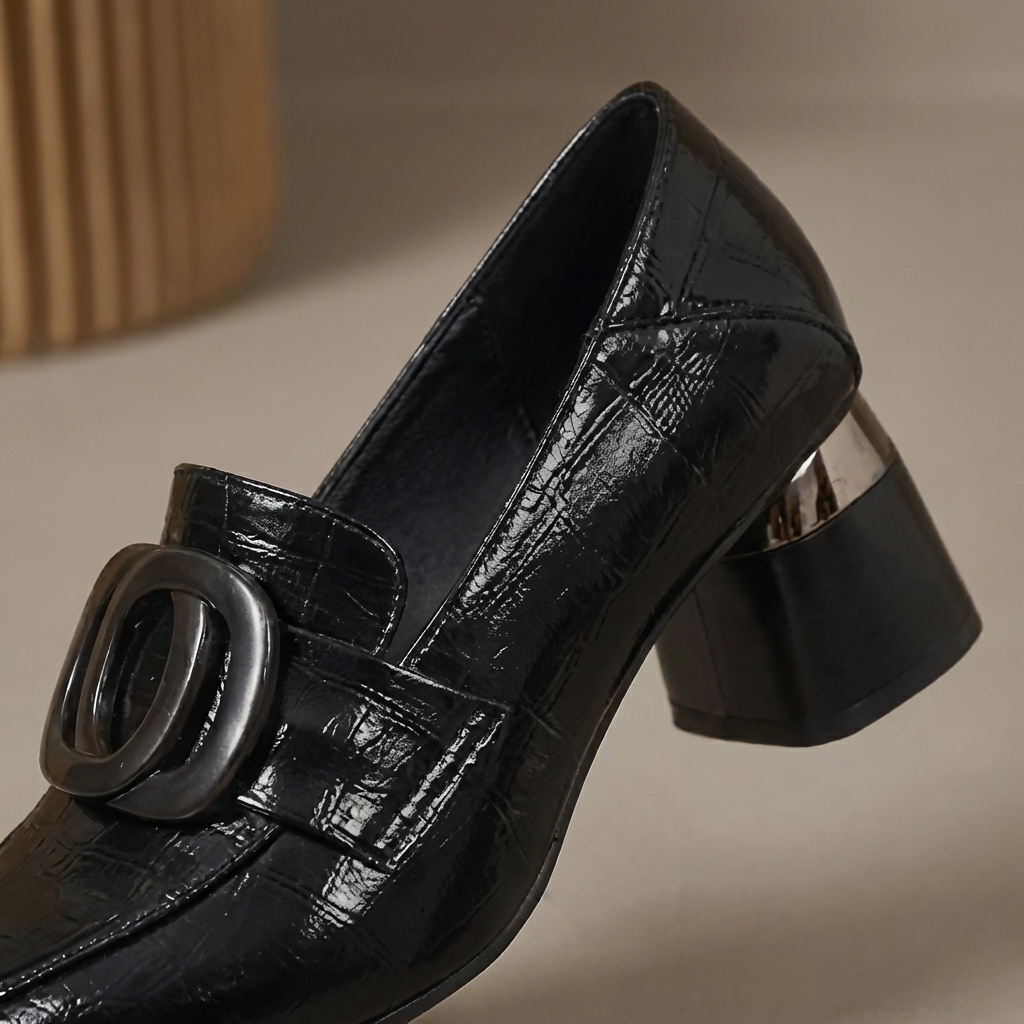 Valora Leather Moccasin Heels