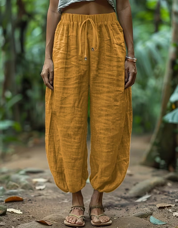 Boho Drawstring Waist Harem Pants