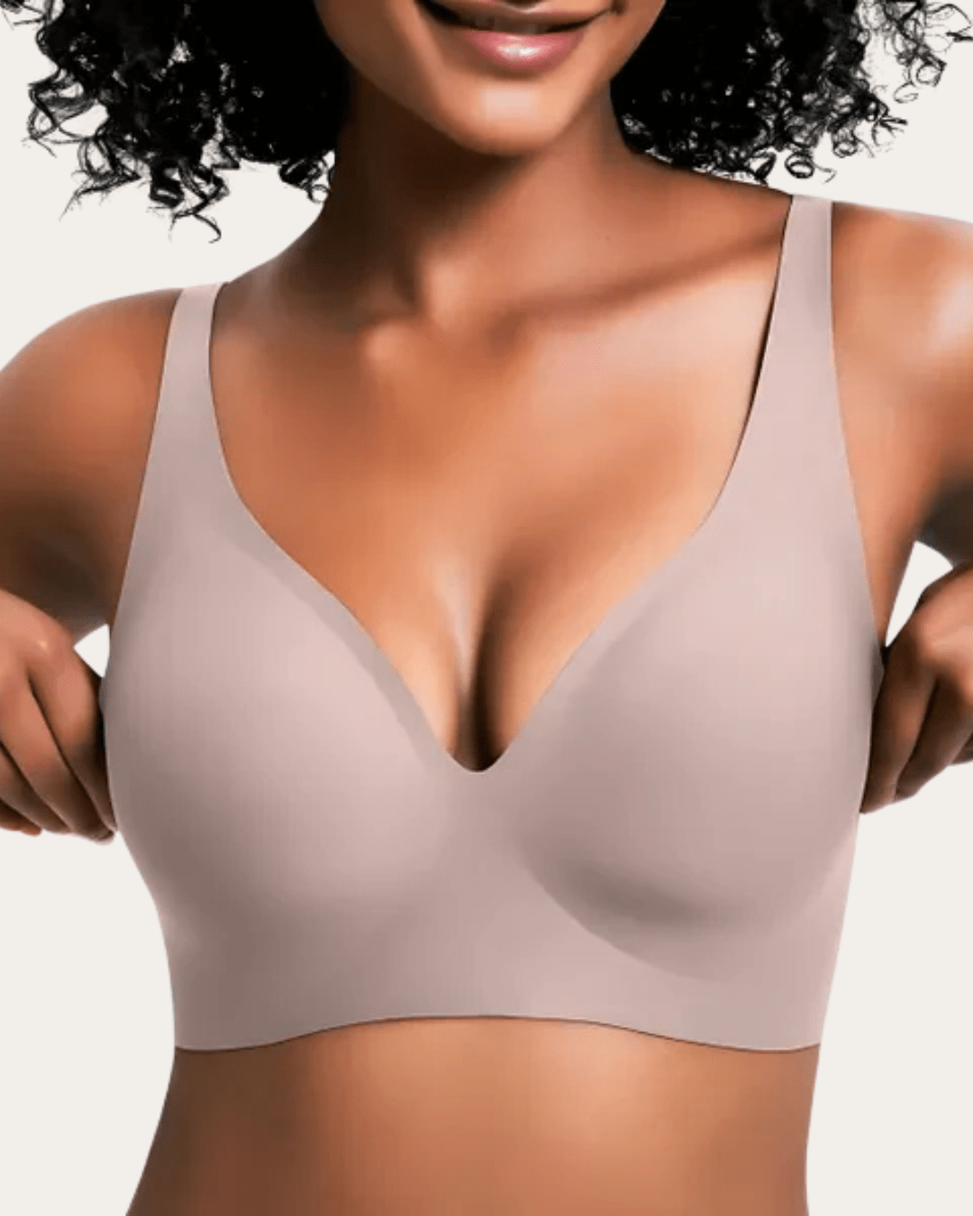 Leopard Print Wireless Deep-V Comfort Bra