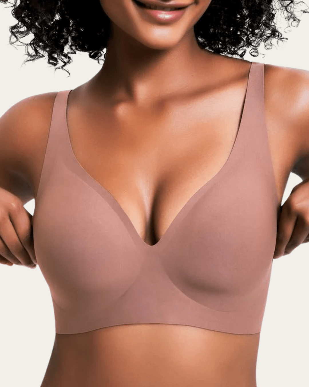 Leopard Print Wireless Deep-V Comfort Bra