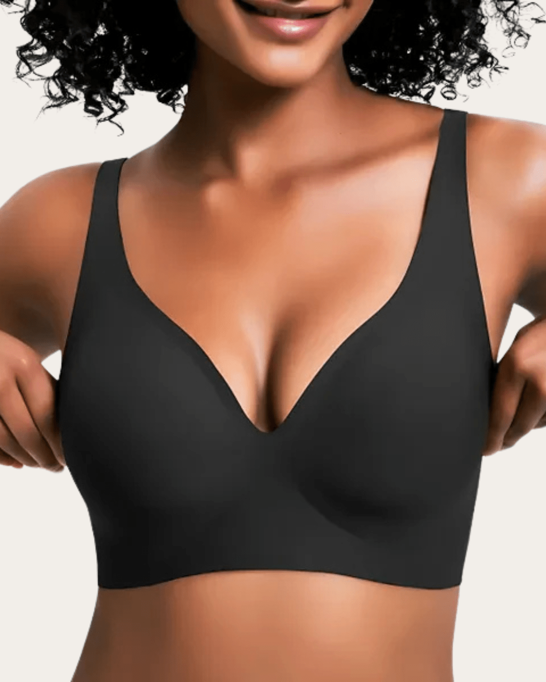Leopard Print Wireless Deep-V Comfort Bra